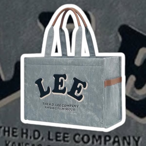 LEE FABRIC WASH GREY TOTE BAG LARGE