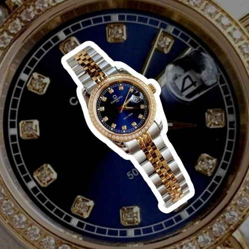 CARNIVAL 8131L2 DIAMOND DEMI GOLD BLUE WOMEN VIỀN ĐÁ