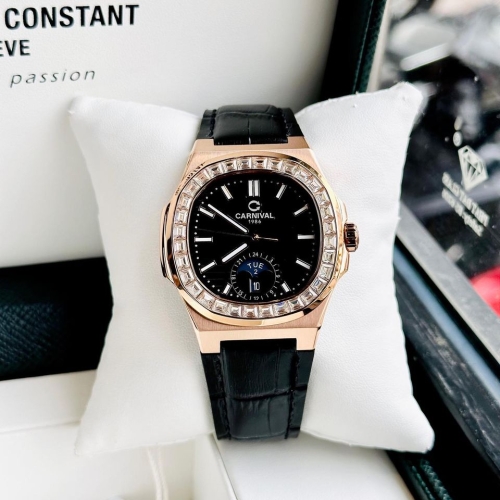 CARNIVAL 8108G BLACK GOLD DIAMOND LEATHER 