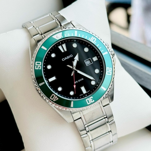 CASIO MDV-107 SILVER GREEN FACE