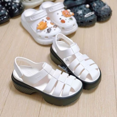 CROCS PLATFORM BLACK WHITE