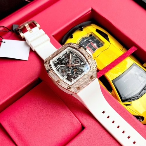 BONEST GATTI Tonneau Mechanical Multi-Dial Cream Diamond 