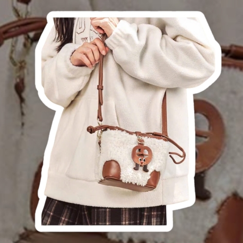 SEMIR DESSERT BUCKET BAG WINTER FUR BROWN