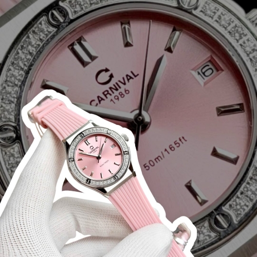 CARNIVAL 8168L2 SILVER DIAMOND PINK FACE DÂY CAO SU 