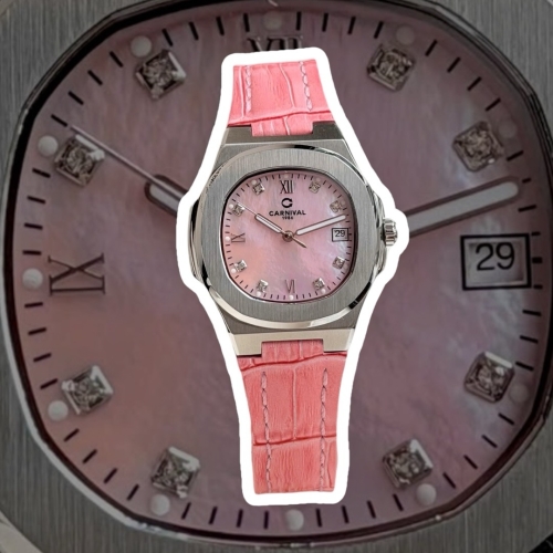 CARNIVAL 8160L DIAMOND SILVER MOP PINK FACE DÂY DA HỒNG 