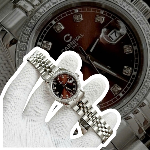 CARNIVAL 8131L2 SILVER DIAMOND CHOCOLATE FACE WOMEN VIỀN ĐÁ