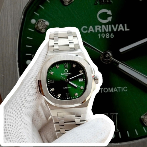 CARNIVAL 8160G DIAMOND SILVER GREEN FACE 