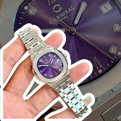 CARNIVAL 8160L SILVER DIAMOND PURRPLE FACE WOMEN