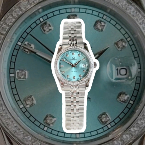 CARNIVAL 8131L2 SILVER DIAMOND TIFFANY FACE WOMEN VIỀN ĐÁ