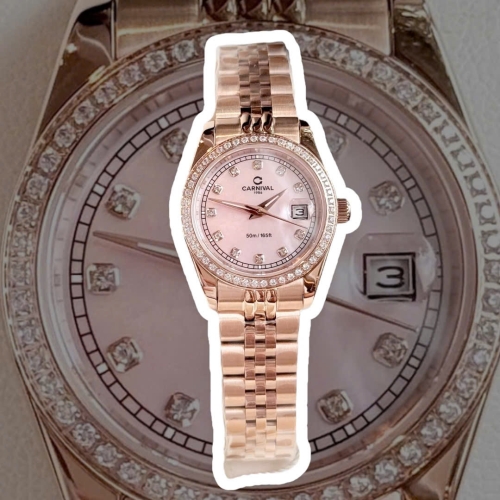 CARNIVAL 8131L2 DIAMOND ROSE HỒNG XÀ CỪ  FACE WOMEN VIỀN ĐÁ