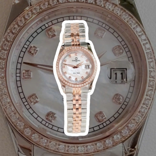 CARNIVAL 8131L2 DIAMOND DEMI ROSE TRẮNG XÀ CỪ WOMEN VIỀN ĐÁ