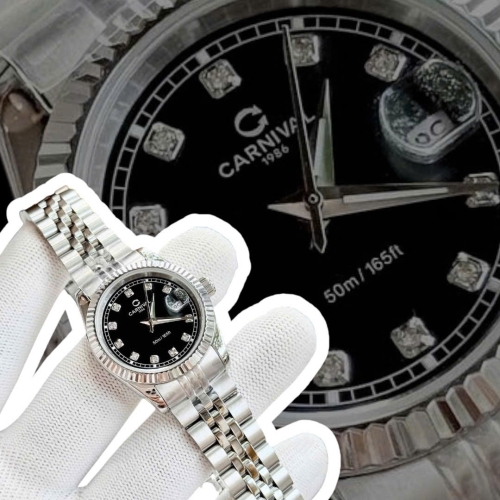 CARNIVAL 8131L SILVER DIAMOND BLACK FACE WOMEN