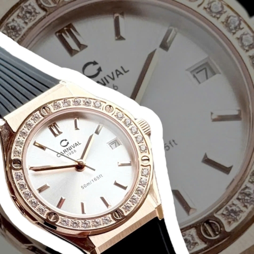 CARNIVAL 8168L2 ROSE WHITE FACE DIAMOND 