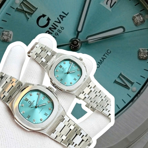 ĐỒNG HỒ COUPLE CARNIVAL 8160 SILVER TIFFANY FACE