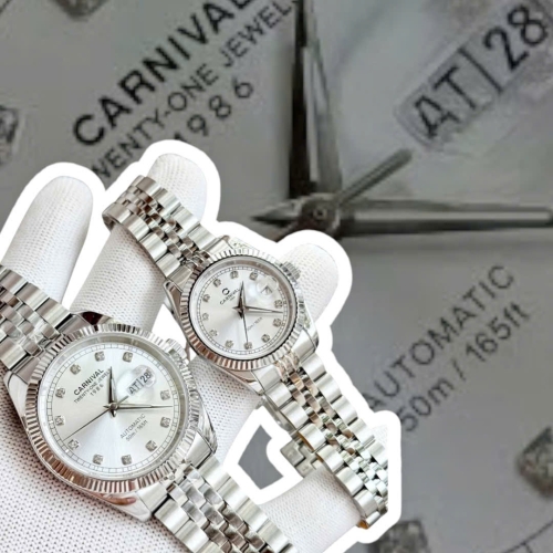 ĐỒNG HỒ COUPLE CARNIVAL 8131 SILVER WHITE FACE