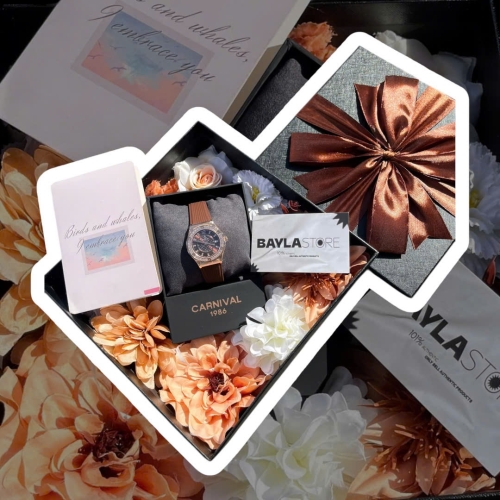 HỘP QUÀ HOA NÂU  - HÌNH VUÔNG