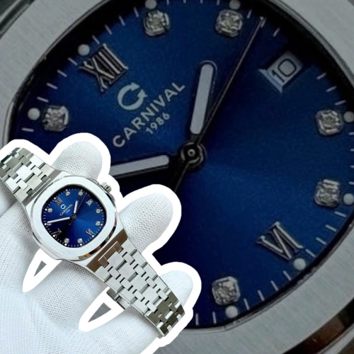  CARNIVAL 8160L SILVER DIAMOND BLUE FACE WOMEN