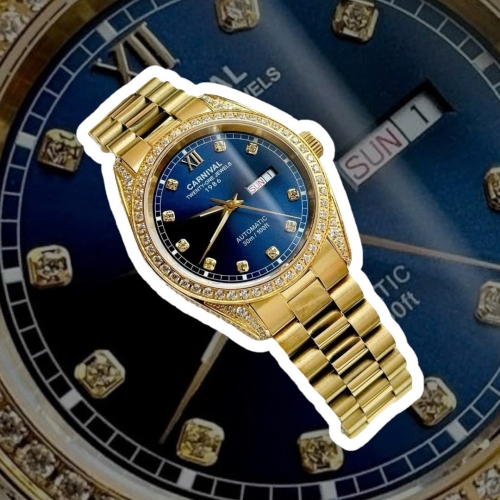 CARNIVAL 8907G GOLD DIAMOND BLUE FACE 