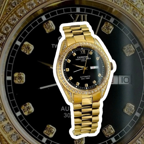 CARNIVAL 8907G GOLD DIAMOND BLACK FACE 