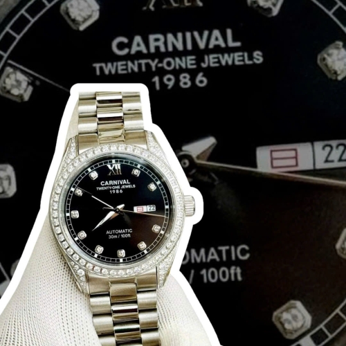  CARNIVAL 8907G SILVER DIAMOND BLACK FACE 