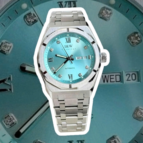 CARNIVAL IW 751G SILVER DIAMOND TIFFFANY FACE 