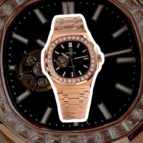 CARNIVAL 8128G ROSE DIAMOND BLACK FACE