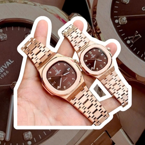 ĐỒNG HỒ COUPLE CARNIVAL 8160 ROSE DARK BROWN FACE