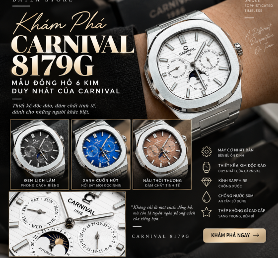 Khám Phá Carnival 8179G – Mẫu Đồng Hồ 6 Kim Duy Nhất Của Carnival