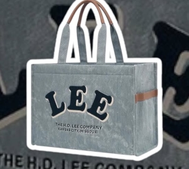 LEE FABRIC WASH GREY TOTE BAG LARGE