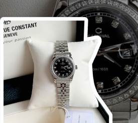 CARNIVAL 8131L2 SILVER DIAMOND BLACK FACE WOMEN VIỀN ĐÁ