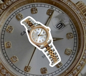CARNIVAL 8131L2 DIAMOND DEMI GOLD WHITE WOMEN VIỀN ĐÁ