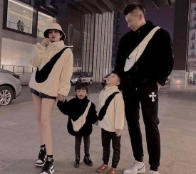 NIKE SPORTSWEAR FAUX FUR JACKET CREAM & BLACK