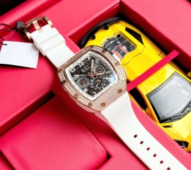 BONEST GATTI Tonneau Mechanical Multi-Dial Cream Diamond 