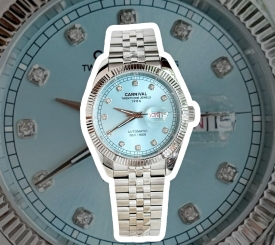 CARNIVAL 8131G SILVER DIAMOND TIFFANY FACE