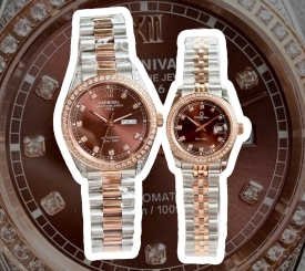 ĐỒNG HỒ COUPLE CARNIVAL 8907G2 & 8131L2 DEMI DIAMOND BROWN FACE