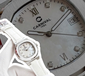 CARNIVAL 8160L DIAMOND SILVER MOP WHITE DÂY DA TRẮNG 