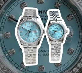 ĐỒNG HỒ COUPLE CARNIVAL 8131G2 & 8131L2 SILVER TIFFANY FACE 