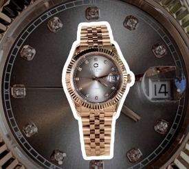 CARNIVAL 8250G DÂY THÉP ROSE MẶT XÁM GREY FACE 38MM 
