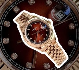 CARNIVAL 8250G DÂY THÉP ROSE MẶT NÂU BROWN FACE 38MM 