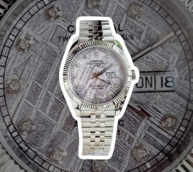 CARNIVAL 8131G DÂY THÉP BẠC  MẶT VÂN THIÊN THẠCH SILVER VTT FACE  
