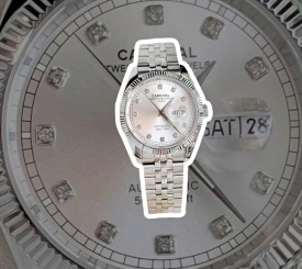 CARNIVAL 8131G SILVER DIAMOND WHITE FACE