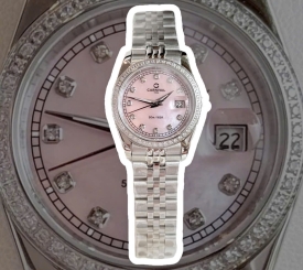 CARNIVAL 8131L2 SILVER DIAMOND HỒNG XÀ CỪ FACE WOMEN VIỀN ĐÁ