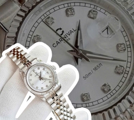 CARNIVAL 8131L SILVER DIAMOND WHITE FACE WOMEN