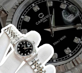 CARNIVAL 8131L SILVER DIAMOND BLACK FACE WOMEN