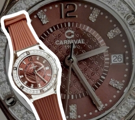 CARNIVAL 8173L2 SILVER BROWN FACE VIỀN ĐÁ