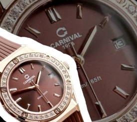 CARNIVAL 8168L2 ROSE BROWN FACE DIAMOND