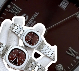 ĐỒNG HỒ COUPLE CARNIVAL 8160 SILVER BROWN CHOCOLATE FACE