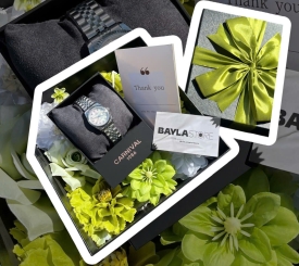 HỘP QUÀ HOA XANH LÁ  - HÌNH VUÔNG