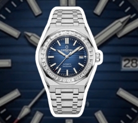 CARNIVAL 8107G SILVER BLUE FACE DIAMOND 