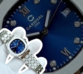  CARNIVAL 8160L SILVER DIAMOND BLUE FACE WOMEN